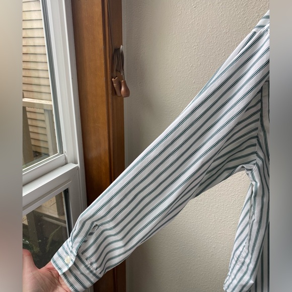 VTG Jantzen Women Green/White Striped Button Up (Size: XXL) - Picture 8 of 13